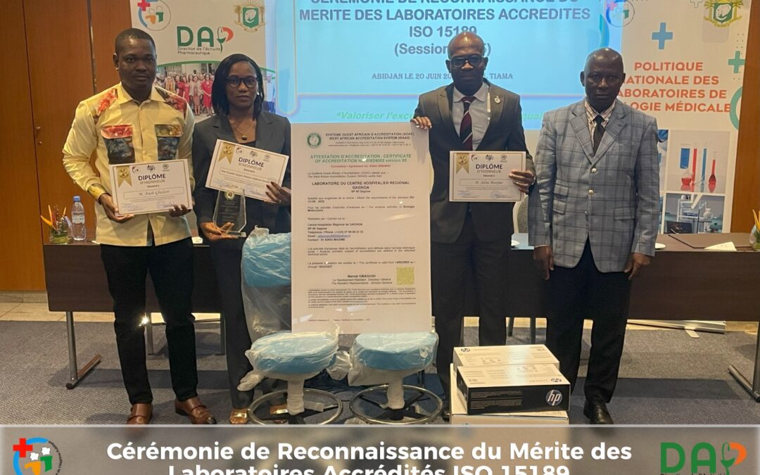 Sept Laboratoires accrédités selon la norme ISO 15189